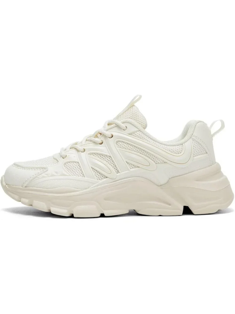 Women's Beige Ladies Walking Comfor Breathable Soft Sole Tennis Sneaker Shoes